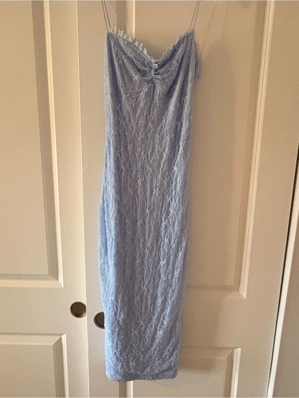 Light Blue Lace Slip Dress